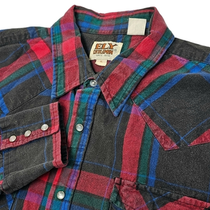Ely Cattleman Long Sleeve Shirt Men's XL Pearl Snap Rockabilly Western‎ Cowboy